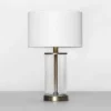 Fillable Accent With USB Table Lamp Brass - Threshold™: Modern Glass Nightstand Lamp, ETL Listed, No Bulb Included -Decor House GUEST 028677c1 8e8e 411c 9170 eb15b6148fd1 1