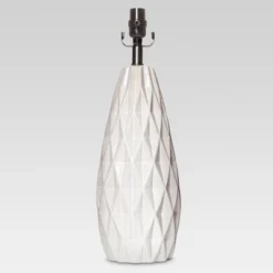 Faceted Ceramic Large Lamp Base White - Threshold -Decor House GUEST 048a6fec 999a 4be3 b619 5d35c87ec3f0