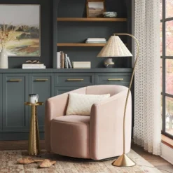 Gooseneck Floor Lamp With Natural Shade Brass - Threshold™: Adjustable, Rattan Shade, ETL Listed, Metal Base -Decor House GUEST 063ddcc7 fb09 4f67 a1a9 079f74814d67