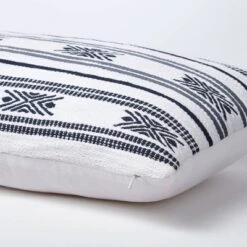 Oversized Oblong Woven Stripe Decorative Throw Pillow Ivory/Slate Blue - Threshold™ Designed With Studio McGee -Decor House GUEST 06bd776a 373f 488a 9389 3e9cccbffbe2