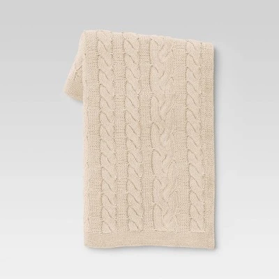 Chunky Cable Knit Reversible Throw Blanket - Threshold™ 7 Chunky Cable Knit Reversible Throw Blanket - Threshold™ - Image 5