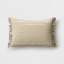 Textured Linen Striped Throw Pillow Neutral - Threshold™ -Decor House GUEST 06f921ce 8469 4689 90ae 595c1954d5db