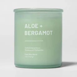 Glass Jar Aloe And Bergamot Candle Green - Threshold™ -Decor House GUEST 073b9542 5bc7 4c27 b1bf 1bfff5fc259b