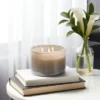 14oz Lidded Gray Glass Jar Crackling Wooden 3-Wick Candle With Clear Label Ocean Air + Moss - Threshold™ -Decor House GUEST 084dad97 838f 4afa 929c 6f86e48b2e83