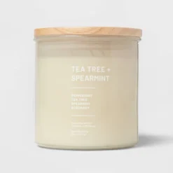 Glass Jar Tea Tree And Spearmint Candle Beige - Threshold™ -Decor House GUEST 08840a6f eb81 4eba bdb2 82fa19c57c5b