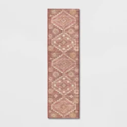 Southbury Washable Printed Diamond Persian Style Rug Rust - Threshold™ -Decor House GUEST 0dc3d757 a573 455f aead 9484994bb3bd