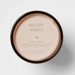 Colored Vase Glass With Dustcover Desert Amber Candle Brown - Threshold™ -Decor House GUEST 17985ae3 27c8 4003 81ff b8a92517a9b9