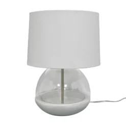 Glass Mixed Material Table Lamp Gray (Includes LED Light Bulb) - Threshold™ -Decor House GUEST 17b066c2 77d6 4bca a32a b23c458c85da