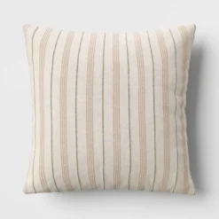 Cotton Flax Woven Striped Square Throw Pillow - Threshold™ -Decor House GUEST 198ca62a 31c1 4b5d b1dc 9f59aefb0017