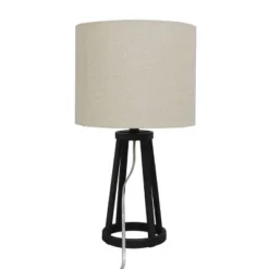 Medium Modern Industrial Assembled Table Lamp Black - Threshold™: UL Listed, Cotton-Linen Shade, Metal Body, No Bulb Included -Decor House GUEST 19cc2006 fe39 45ed a7d0 b36f31d0c86a