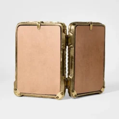 4"x6" Metal Rope Folding Picture Frame Brass - Threshold™ Designed With Studio McGee -Decor House GUEST 1a0f7fc3 11b6 4703 941d 4f746fb746a9