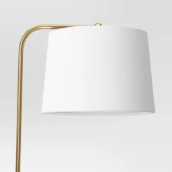 62"x14" New Traditional Downbridge Floor Lamp Brass - Threshold™: ETL Listed, Linen Shade, Metal Body -Decor House GUEST 233a1f2e b203 4144 8532 4ad1df9c962a 1