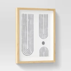 (Set Of 2) 16" X 20" Curve Lines Framed Under Glass Black - Threshold™ -Decor House GUEST 24f5d4b2 be77 44d4 8749 915176716206