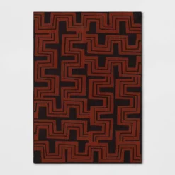Geometric Area Rug Orange/Black - Threshold™ -Decor House GUEST 2564fd19 ce22 4854 9b89 93fda9e70286