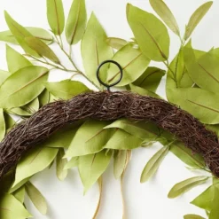 Oversized Fall Leaf Wreath With Velvet Ribbon Green - Threshold™ Designed With Studio McGee -Decor House GUEST 2574e576 e2c8 4665 b173 b91d3a283a6d