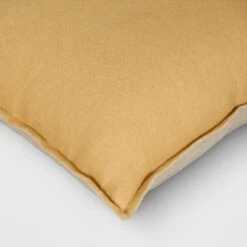 Square Linen Reversible Throw Pillow With Flange Contrast Neutral/Gold - Threshold™ -Decor House GUEST 25e94266 1276 4456 823d b1b3be061e34