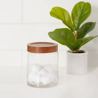 Canister Acacia/Glass Medium - Threshold™ 3 Canister Acacia/Glass Medium - Threshold™
