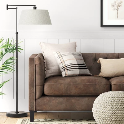 Traditional Oil Rubbed Swing Arm Floor Lamp Brown - Threshold™ 4 Traditional Oil Rubbed Swing Arm Floor Lamp Brown - Threshold™ - Image 2