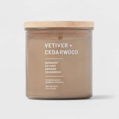 Glass Jar Vetiver And Cedarwood Candle Brown - Threshold™ -Decor House GUEST 2be66217 9673 4f71 89d7 981533e54650