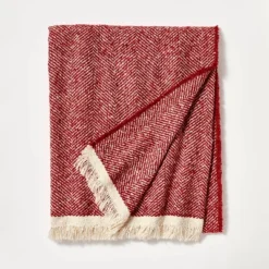 Herringbone Frayed Edges Throw Blanket - Threshold™ Designed With Studio McGee -Decor House GUEST 2db9fb6e d97b 4ee9 92a0 48b2688839c5