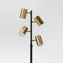 Dean Spotlight Floor Lamp Black/Brass (Includes LED Light Bulb) - Threshold™ -Decor House GUEST 2f16513e 21a0 40c4 b946 c34743de6af1