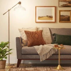 Crosby Bell Floor Lamp Brass With Glass Shade - Threshold™ -Decor House GUEST 2f390193 0470 4417 9dcd 62701d412381