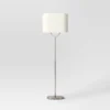 Modern Ring Floor Lamp Brushed Nickel Finish - Threshold™: ETL Listed, Cotton/Polyester Shade, Metal Body -Decor House GUEST 32226316 9708 4528 a85f f8f3842c3d71