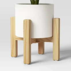 Artificial Leaf In Wood Planter - Threshold™: Lush Taro, White Stoneware Pot, Indoor Decor -Decor House GUEST 33d6b6ba c9d1 4d40 8742 4bc3a3088cc0