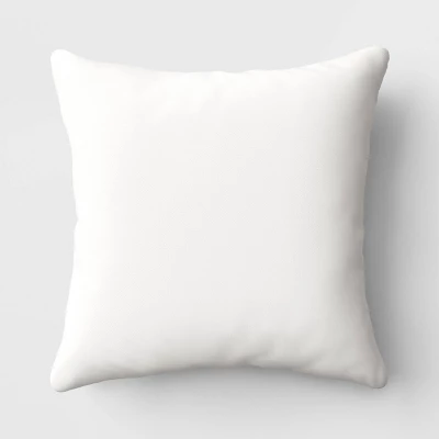 Textural Solid Square Throw Pillow Ivory - Threshold™ 6 Textural Solid Square Throw Pillow Ivory - Threshold™ - Image 4