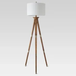 Oak Wood Tripod Floor Lamp Dark Brown - Threshold™ -Decor House GUEST 35d9bf1b 7636 4291 92cf a74dbbfc9517