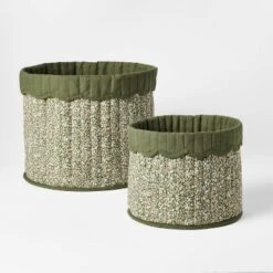 Large Floral Canvas Storage Basket - Threshold™ Designed With Studio McGee -Decor House GUEST 37bbc8f4 9e24 41a4 9412 87b83c442aa8