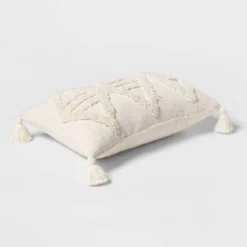 Oblong Tufted Diamond Tassel Decorative Throw Pillow Natural - Threshold™ 6 Oblong Tufted Diamond Tassel Decorative Throw Pillow Natural - Threshold™ -Decor House GUEST 3e1eca9b 978c 4843 9e06 211ef7075a61