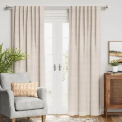 1pc Blackout Textural Overlay Window Curtain Panel - Threshold™