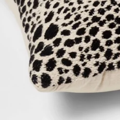Square Jacquard Leopard Decorative Throw Pillow Black/Natural - Threshold™ -Decor House GUEST 428e0ddc 7458 4bb1 8b9a 71e11e80babc