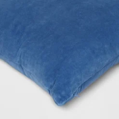 Washed Cotton Velvet Square Throw Pillow Blue - Threshold™: Indoor Use, Removable Cover, Hidden Zipper -Decor House GUEST 42d1e0e1 f518 469b adf7 e728ff5a2d58
