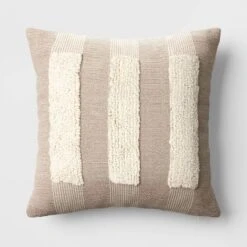 Textural Woven Striped Square Throw Pillow - Threshold™ -Decor House GUEST 44bd2b64 da9a 4165 b973 54c82c1e2530