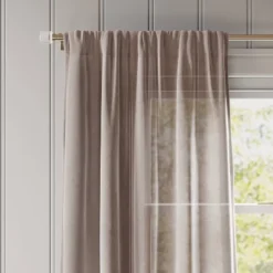 Light Filtering Textural Sheer Curtain Panel Brown - Threshold™ -Decor House GUEST 483d2f9d 7b05 4216 bc67 c0212c6184ed