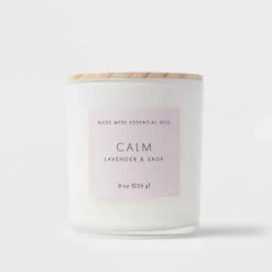 Wood Lidded Glass Wellness Calm Candle - Threshold™ -Decor House GUEST 518451c6 213f 4303 ad48 fec583907229