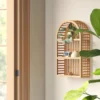 12" X 20" Wood And Rattan Wall Shelf Natural - Threshold™ -Decor House GUEST 52ac6ab3 4d62 461e 98e2 6811aa2c20e0