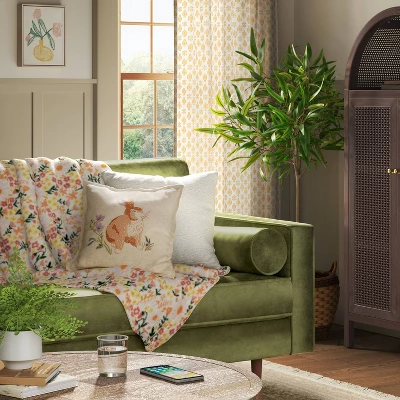 Textural Solid Square Throw Pillow Ivory - Threshold™ 3 Textural Solid Square Throw Pillow Ivory - Threshold™