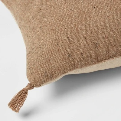 Oblong Traditional Tweed Decorative Throw Pillow Natural Brown - Threshold™ 5 Oblong Traditional Tweed Decorative Throw Pillow Natural Brown - Threshold™ - Image 3