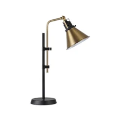 Black Metal Adjustable Table Lamp With Bronze Finish - Threshold™: ETL Listed, Metal Shade, 1-Way Socket Switch -Decor House GUEST 59f77d6e a5d2 4145 a8c5 2fea13691de9