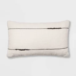 Embroidered Thin Line Lumbar Throw Pillow - Threshold™ -Decor House GUEST 65d64074 7499 45ac befe a34c208bf04d