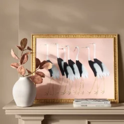 30"x 24" Stylized Bird Canvas Board Framed Art - Threshold™