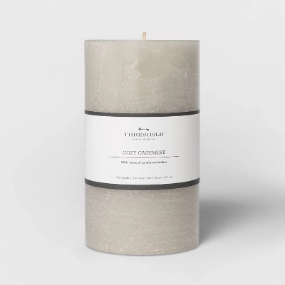 Pillar Cozy Cashmere Candle Gray - Threshold™ 7 Pillar Cozy Cashmere Candle Gray - Threshold™ - Image 5