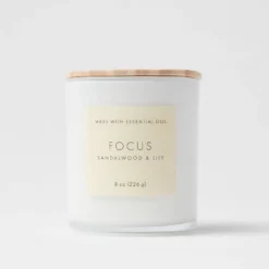 Wood Lidded Glass Wellness Focus Candle - Threshold™ -Decor House GUEST 6ad6f3d2 39ad 4239 9365 f6449a665735