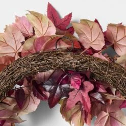 24" Mixed Leaf Artificial Fall Wreath Red - Threshold™ Designed With Studio McGee -Decor House GUEST 6ae8afc5 ef35 4452 97dc b7e84283cd39