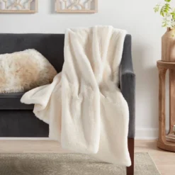 Faux Rabbit Fur Throw Blanket - Threshold™