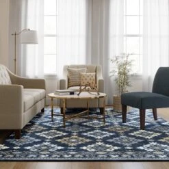 7'x10' Jacquard Woven Area Rug Indigo - Threshold™ -Decor House GUEST 73366a51 ef55 4f78 80bf d5c45a53b7e8