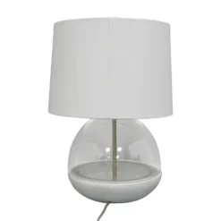 Glass Mixed Material Table Lamp Gray (Includes LED Light Bulb) - Threshold™ -Decor House GUEST 74ca1d19 93da 426a b264 1c6b80491901